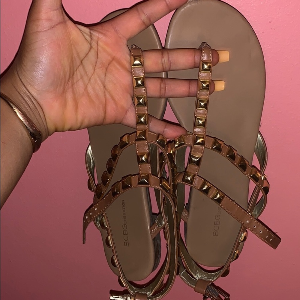 Brown and Gold Sandals (BCBG)